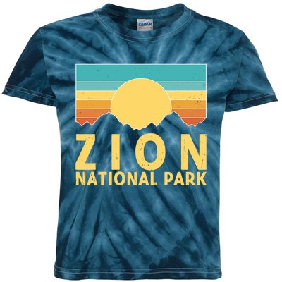 Zion National Park Vintage Nature Retro Sunset Kids Tie-Dye T-Shirt