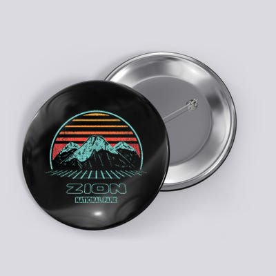 Zion National Park Retro Hiking Vintage 80s Style Button