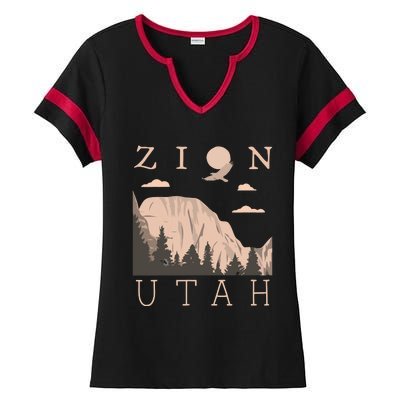 Zion National Park Hiking Adventure Ladies Halftime Notch Neck Tee