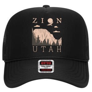 Zion National Park Hiking Adventure High Crown Mesh Back Trucker Hat