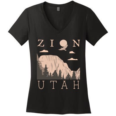 Zion National Park Hiking Adventure Women's V-Neck T-Shirt