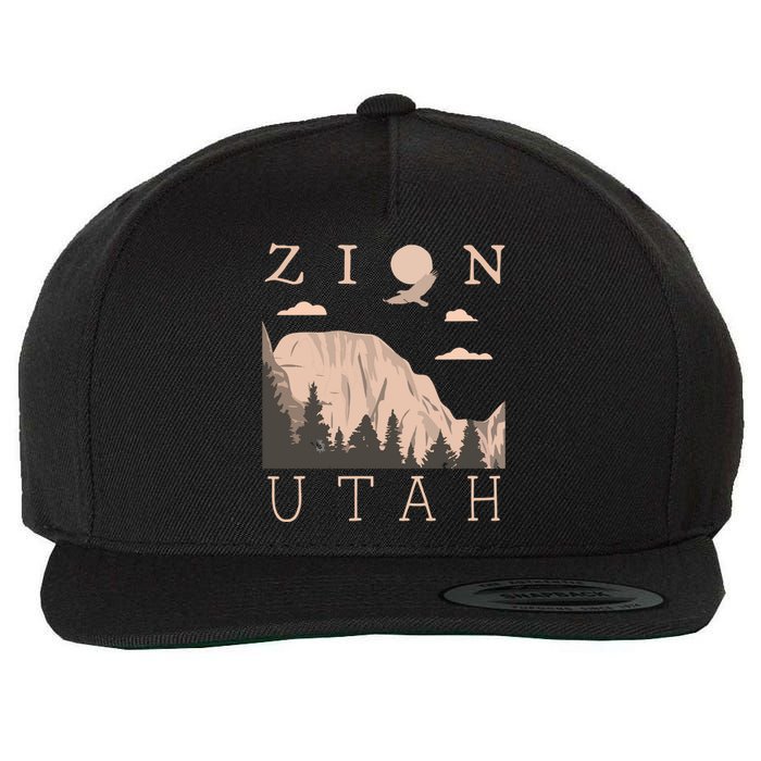 Zion National Park Hiking Adventure Wool Snapback Cap