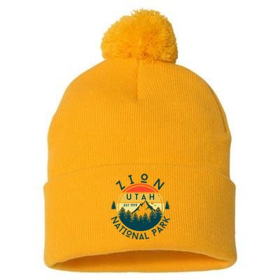 Zion National Park Utah Nature Hiking Outdoors Pom Pom 12in Knit Beanie