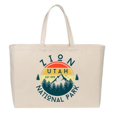 Zion National Park Utah Nature Hiking Outdoors Cotton Canvas Jumbo Tote