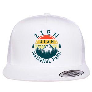 Zion National Park Utah Nature Hiking Outdoors Flat Bill Trucker Hat