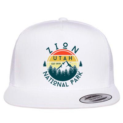 Zion National Park Utah Nature Hiking Outdoors Flat Bill Trucker Hat