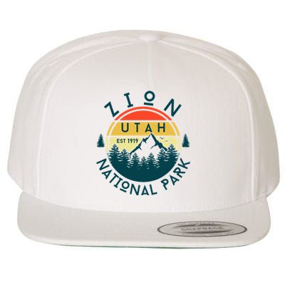 Zion National Park Utah Nature Hiking Outdoors Wool Snapback Cap