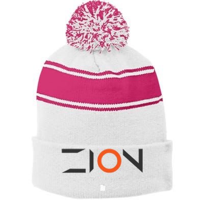 Zion National Park Utah Tonal Retro Stripe Pom Pom Beanie