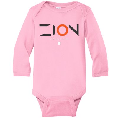 Zion National Park Utah Tonal Retro Baby Long Sleeve Bodysuit