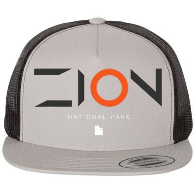 Zion National Park Utah Tonal Retro Flat Bill Trucker Hat