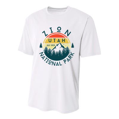 Zion National Park Utah Nature Hiking Outdoors Youth Performance Sprint T-Shirt