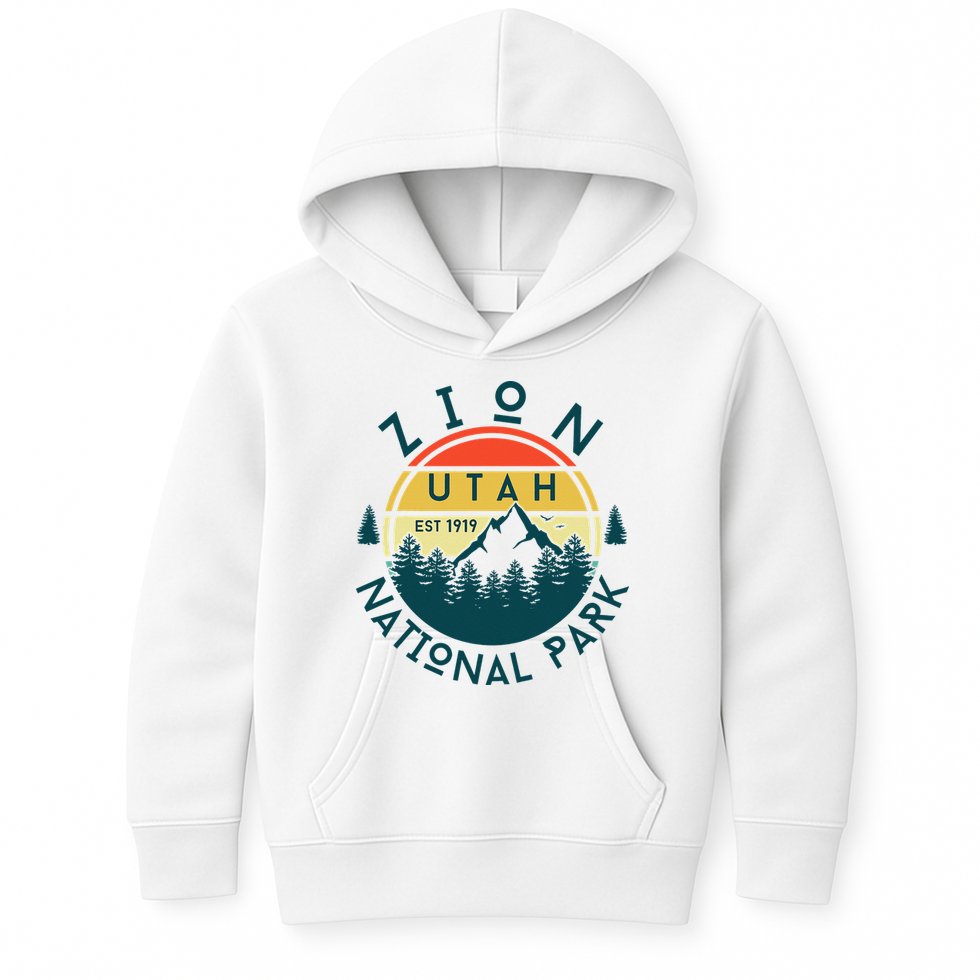 Zion National Park Utah Nature Hiking Outdoors Kids Hoodie