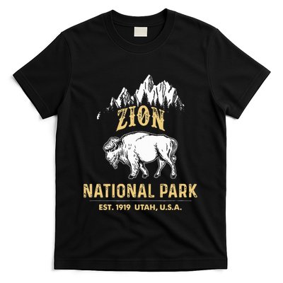 Zion National Park Utah Usa Bison Buffalo T-Shirt
