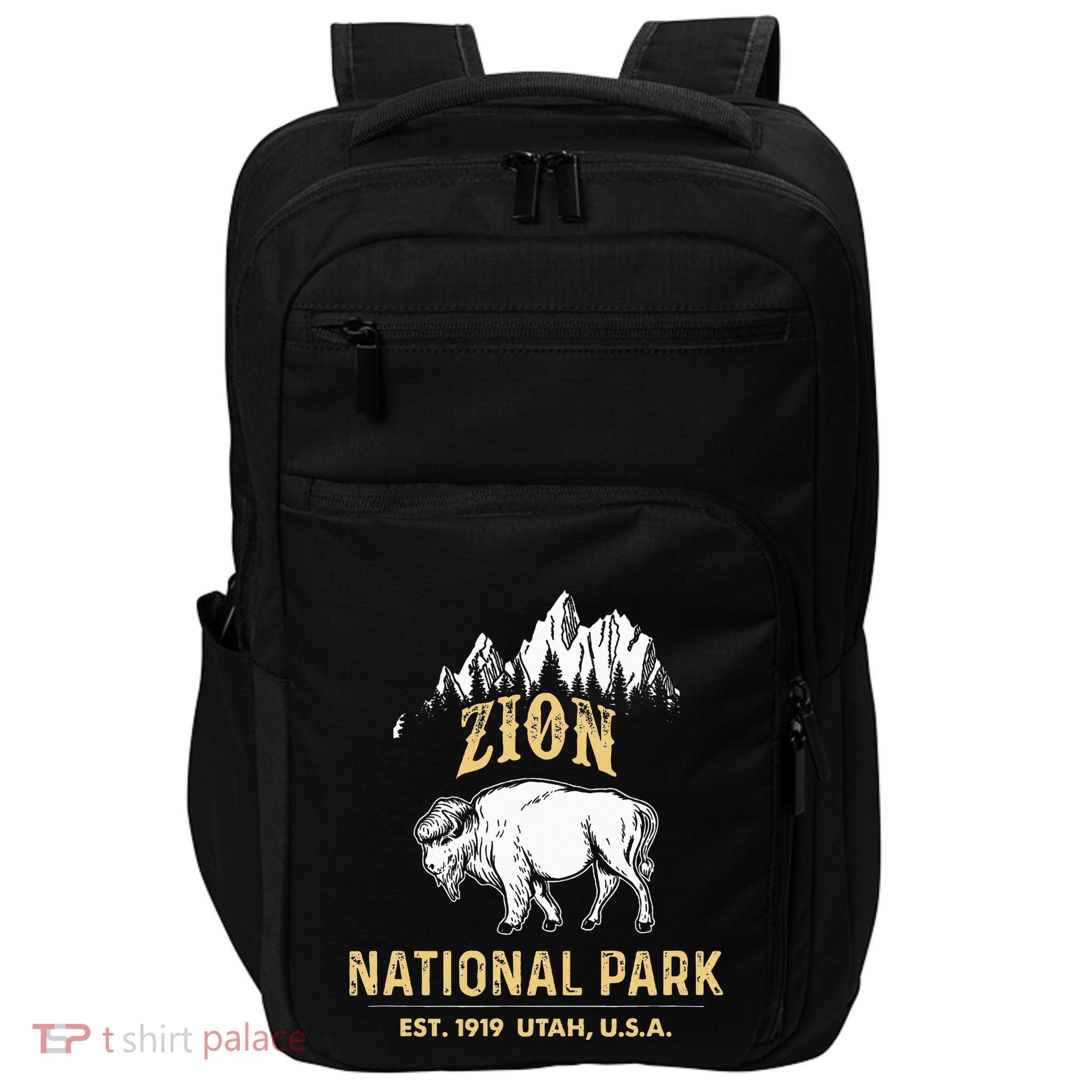 Zion National Park Utah Usa Bison Buffalo Impact Tech Backpack