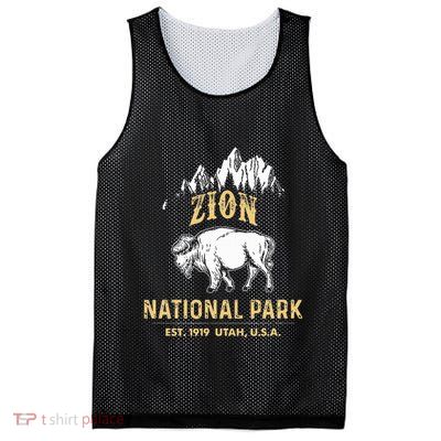 Zion National Park Utah Usa Bison Buffalo Mesh Reversible Basketball Jersey Tank