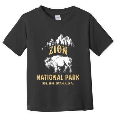 Zion National Park Utah Usa Bison Buffalo Toddler T-Shirt
