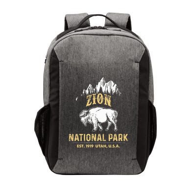 Zion National Park Utah Usa Bison Buffalo Vector Backpack