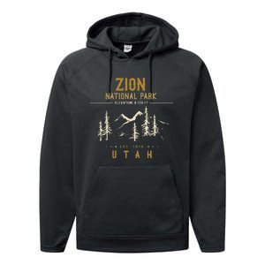 Zion National Park  Us Nationalpark In Utah Performance Fleece Hoodie