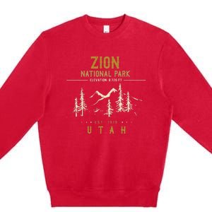 Zion National Park  Us Nationalpark In Utah Premium Crewneck Sweatshirt