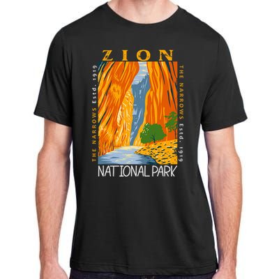 Zion National Park Utah Vintage The Narrows Adult ChromaSoft Performance T-Shirt