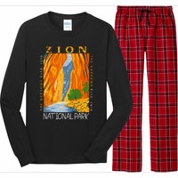 Zion National Park Utah Vintage The Narrows Long Sleeve Pajama Set