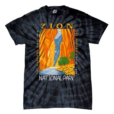 Zion National Park Utah Vintage The Narrows Tie-Dye T-Shirt