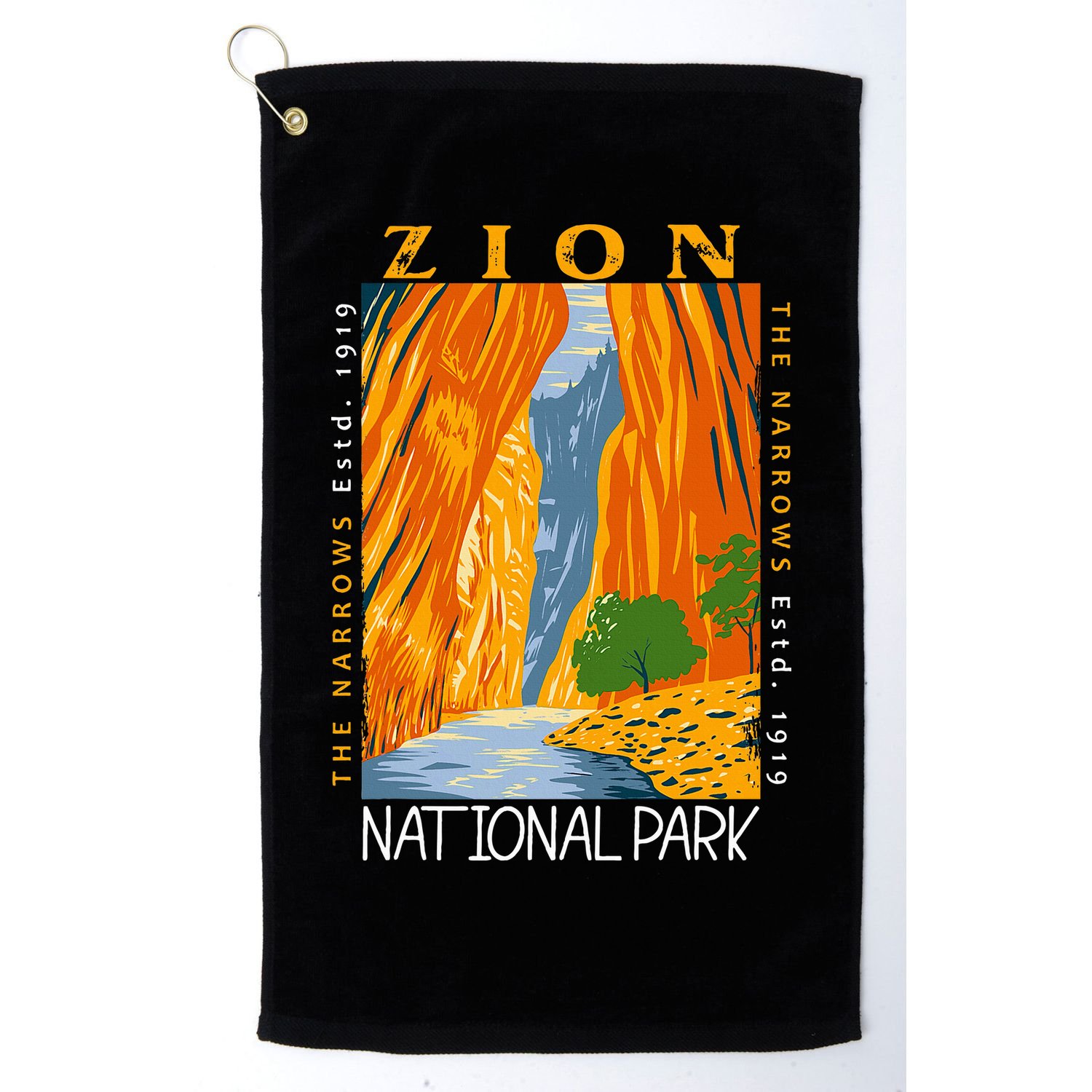 Zion National Park Utah Vintage The Narrows Golf Towel