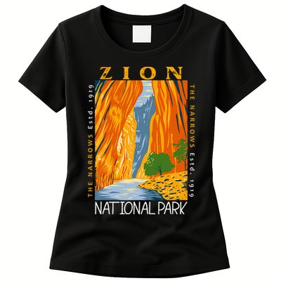 Zion National Park Utah Vintage The Narrows Womens T-Shirt