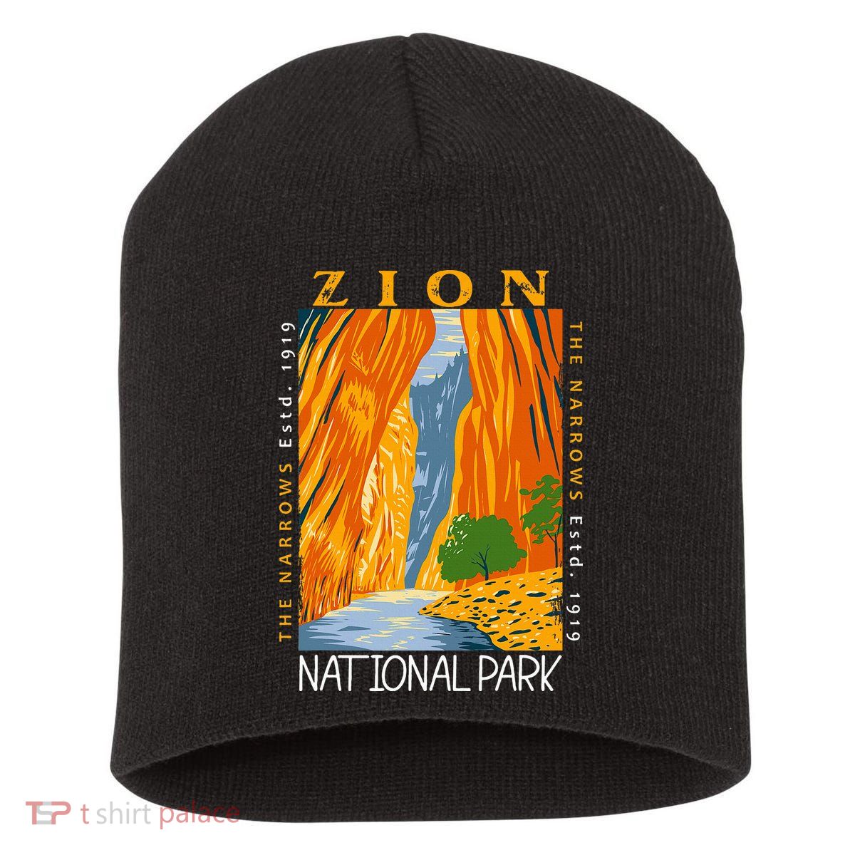Zion National Park Utah Vintage The Narrows Short Acrylic Beanie