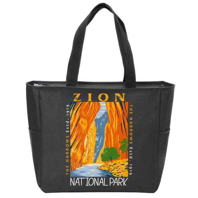 Zion National Park Utah Vintage The Narrows Zip Tote Bag