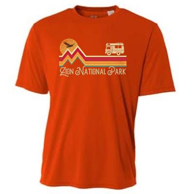 Zion National Park Vintage Retro Style Mountain Camping Hike Gift Cooling Performance Crew T-Shirt