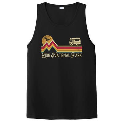 Zion National Park Vintage Retro Style Mountain Camping Hike Gift PosiCharge Competitor Tank