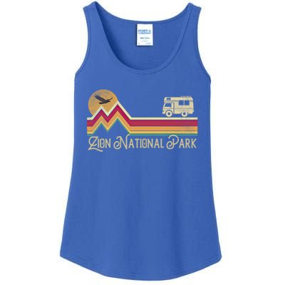 Zion National Park Vintage Retro Style Mountain Camping Hike Gift Ladies Essential Tank