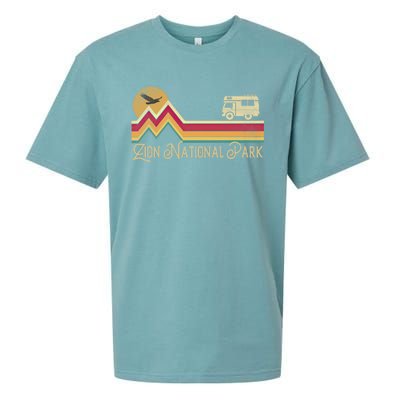 Zion National Park Vintage Retro Style Mountain Camping Hike Gift Sueded Cloud Jersey T-Shirt