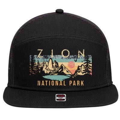 Zion National Park 7 Panel Mesh Trucker Snapback Hat