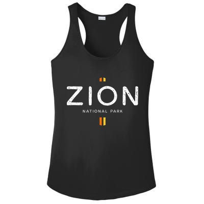 Zion National Park Utah Retro Vintage Ladies PosiCharge Competitor Racerback Tank