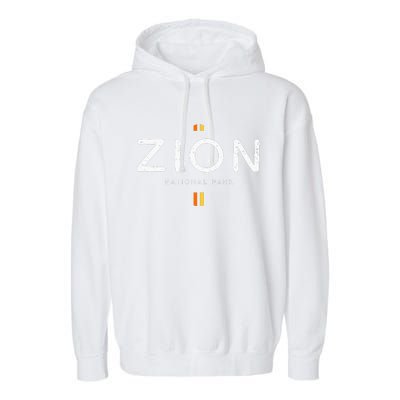 Zion National Park Utah Retro Vintage Garment-Dyed Fleece Hoodie