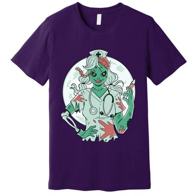 Zombie Nurse Spooky Halloween Premium T-Shirt