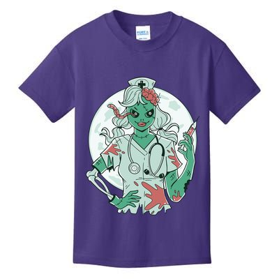 Zombie Nurse Spooky Halloween Kids T-Shirt