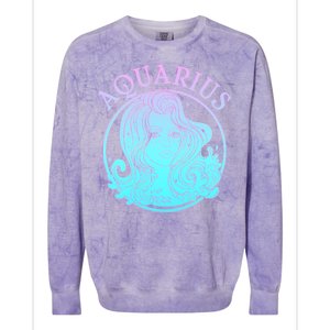 Zodiac Aquarius Lady Colorblast Crewneck Sweatshirt