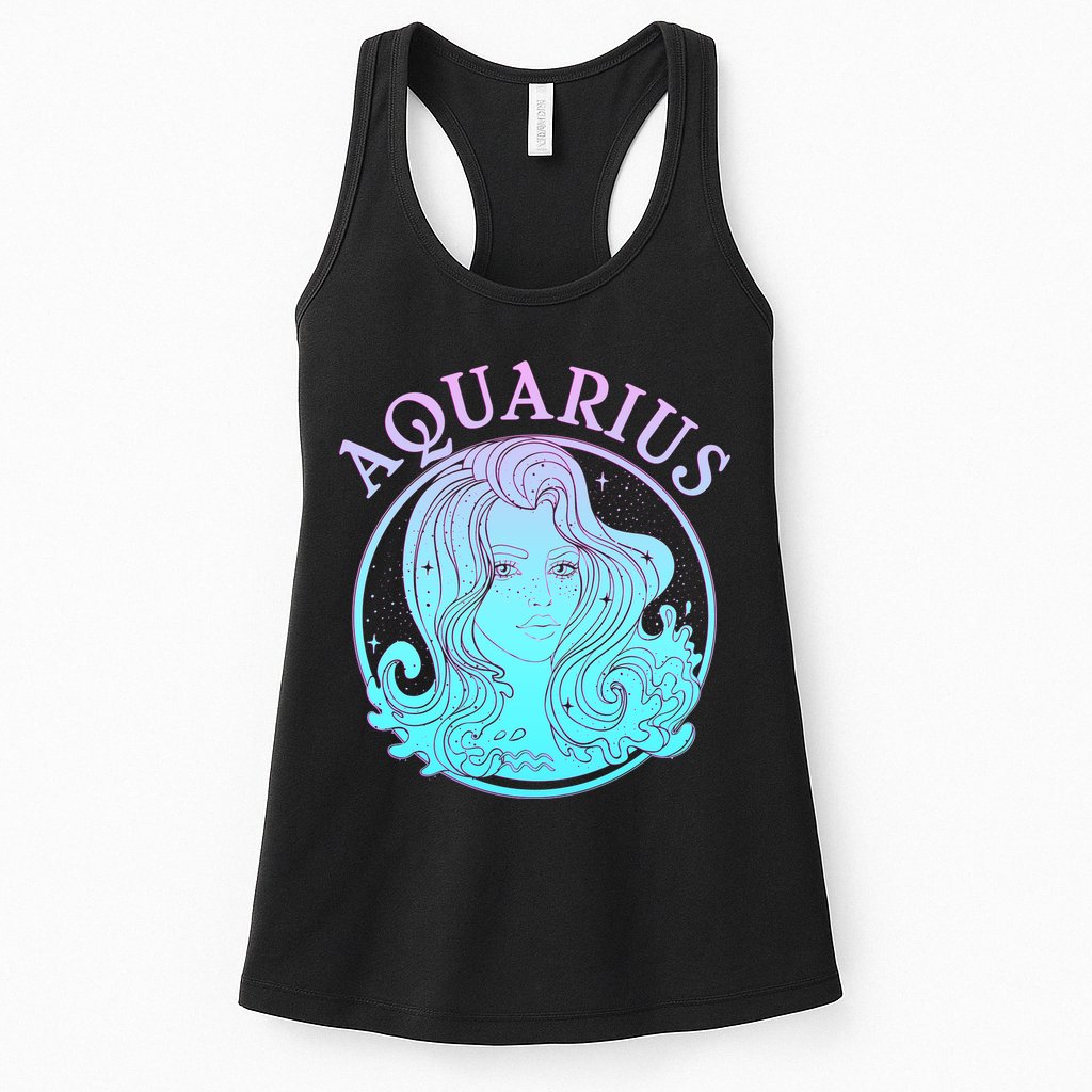 Zodiac Aquarius Lady Womens Tank Top