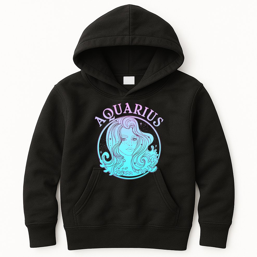 Zodiac Aquarius Lady Kids Hoodie