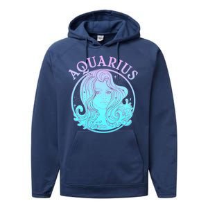 Zodiac Aquarius Lady Performance Fleece Hoodie