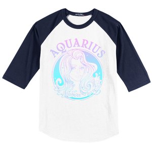 Zodiac Aquarius Lady Baseball Sleeve Shirt