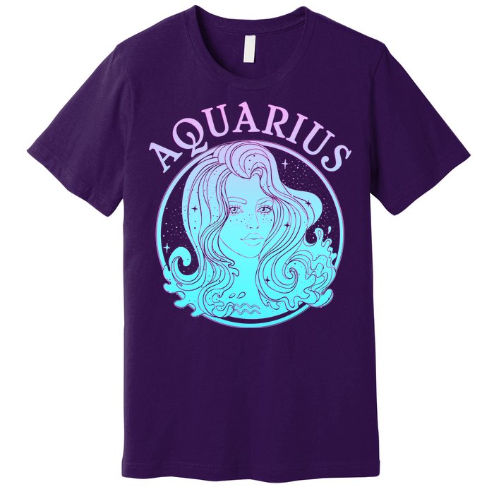 Zodiac Aquarius Lady Premium T-Shirt