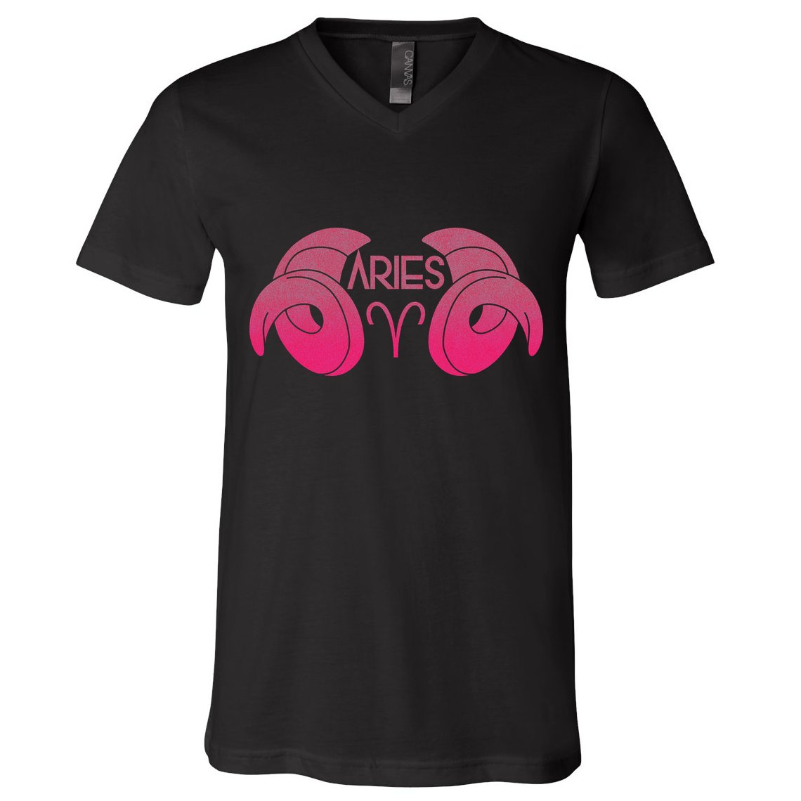 Zodiac Aries Ram Horns V-Neck T-Shirt