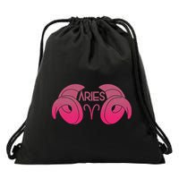 Zodiac Aries Ram Horns Drawstring Bag
