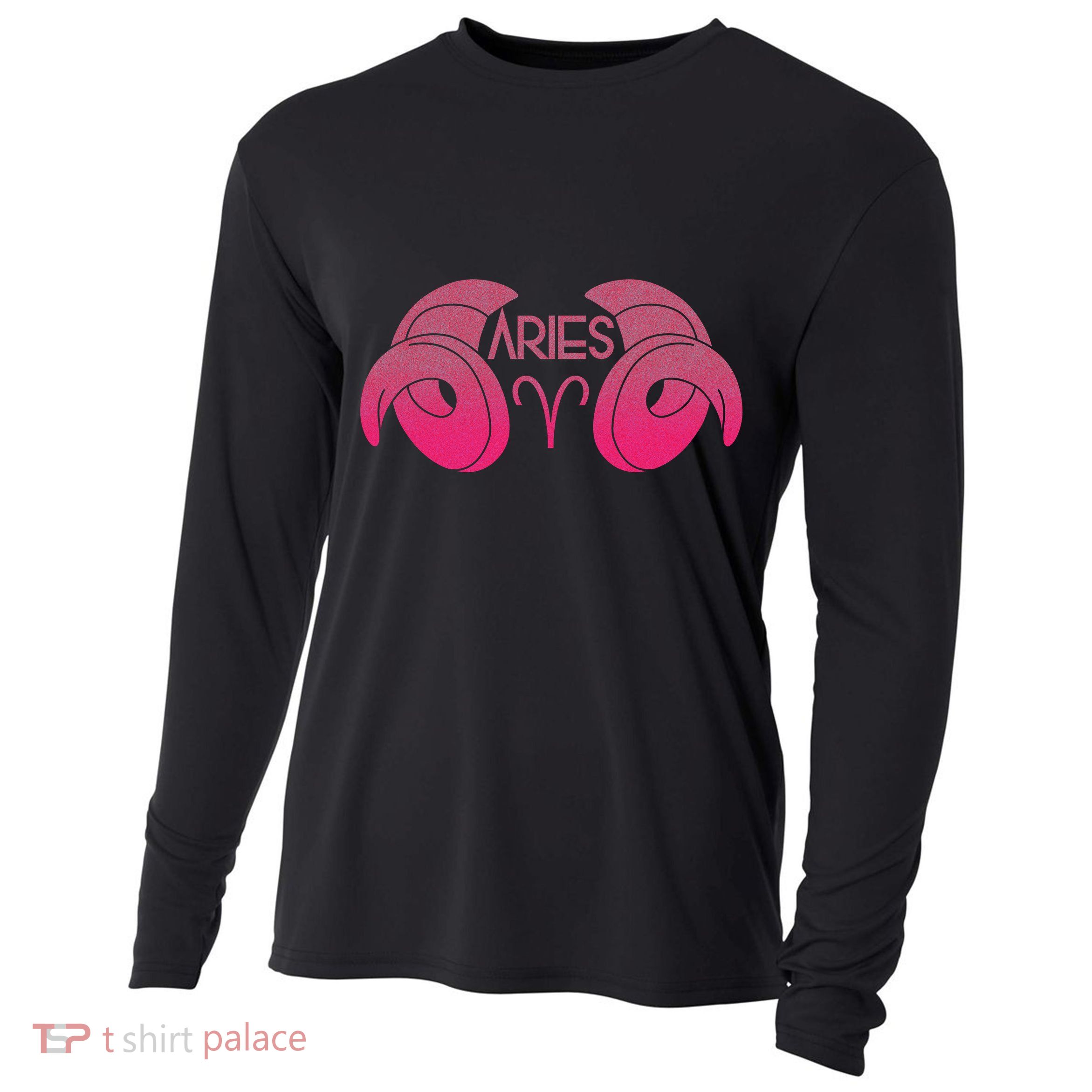 Zodiac Aries Ram Horns Cooling Performance Long Sleeve Crew