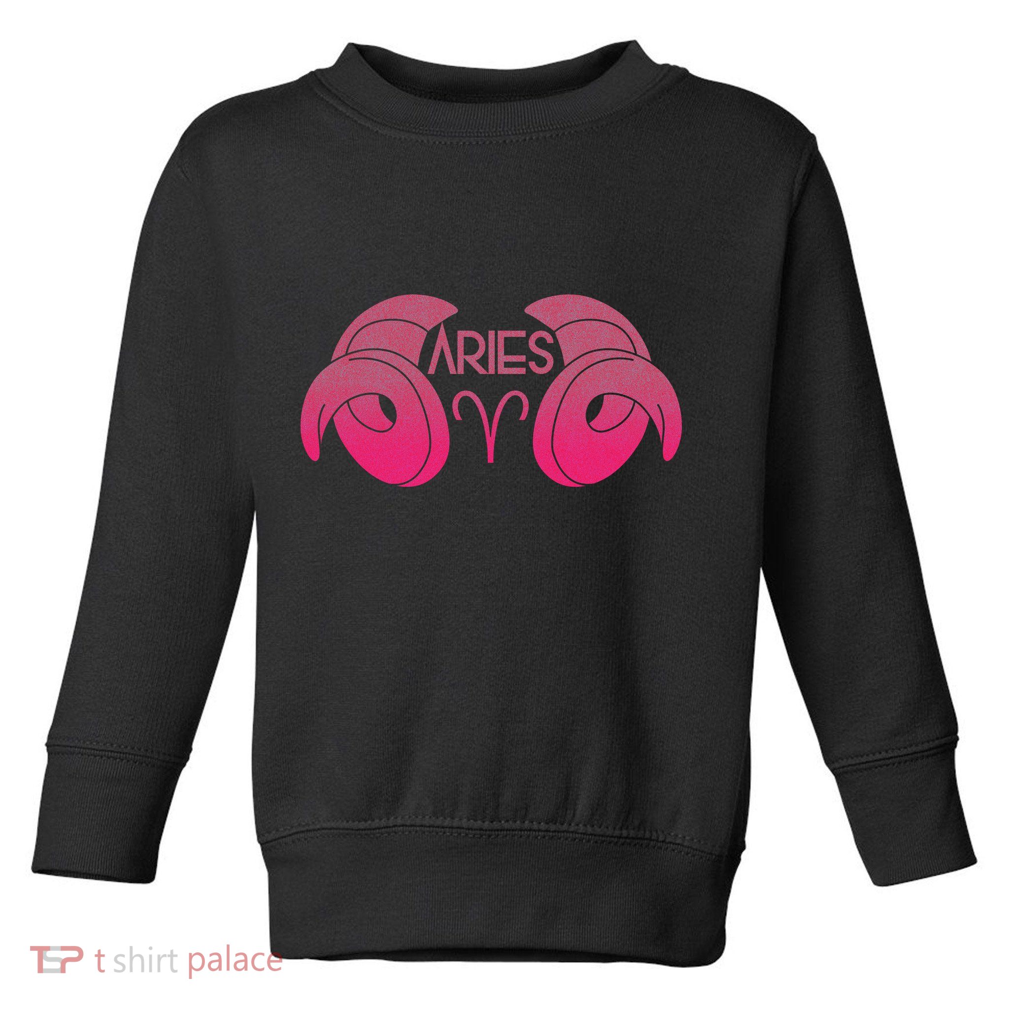 Zodiac Aries Ram Horns Toddler Sweatshirt