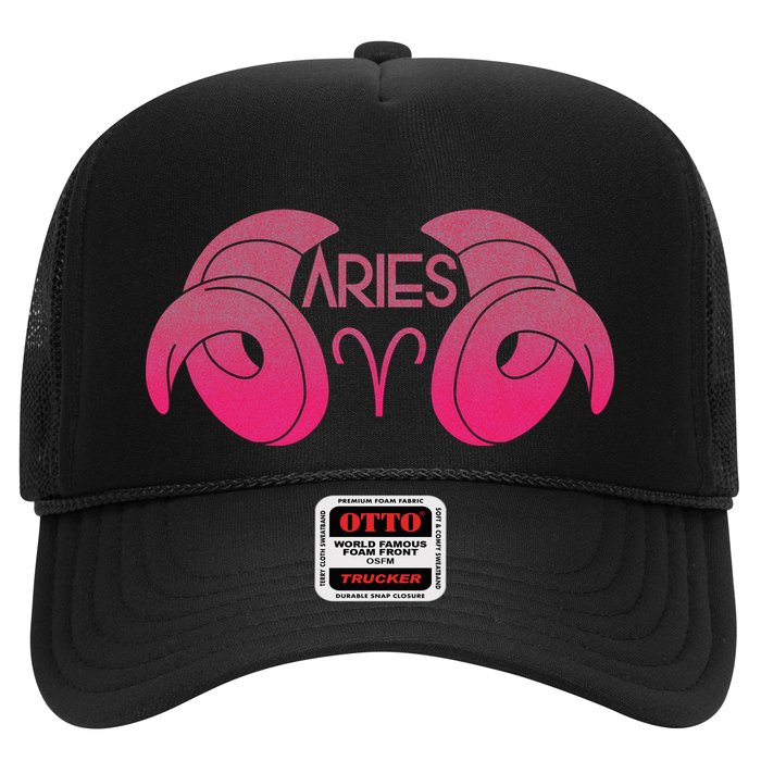 Zodiac Aries Ram Horns Trucker Hat